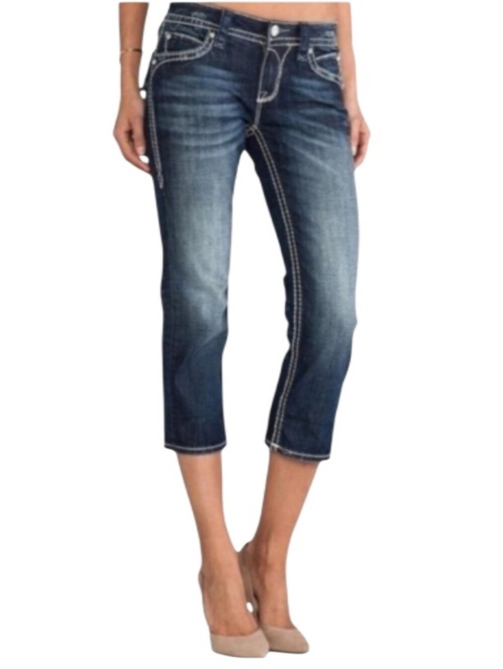 Rock Revival Johanna Capri Low-Rise Denim Jeans